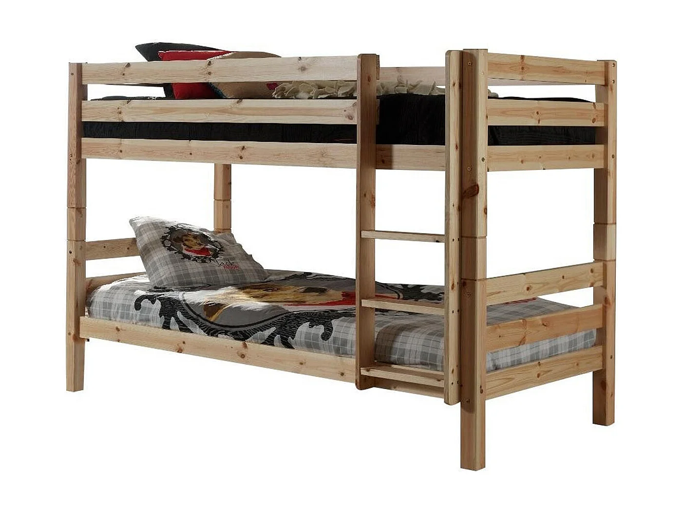 Lit Enfant Superposé & Tiroir de Lit "Pino" 90x190cm Naturel