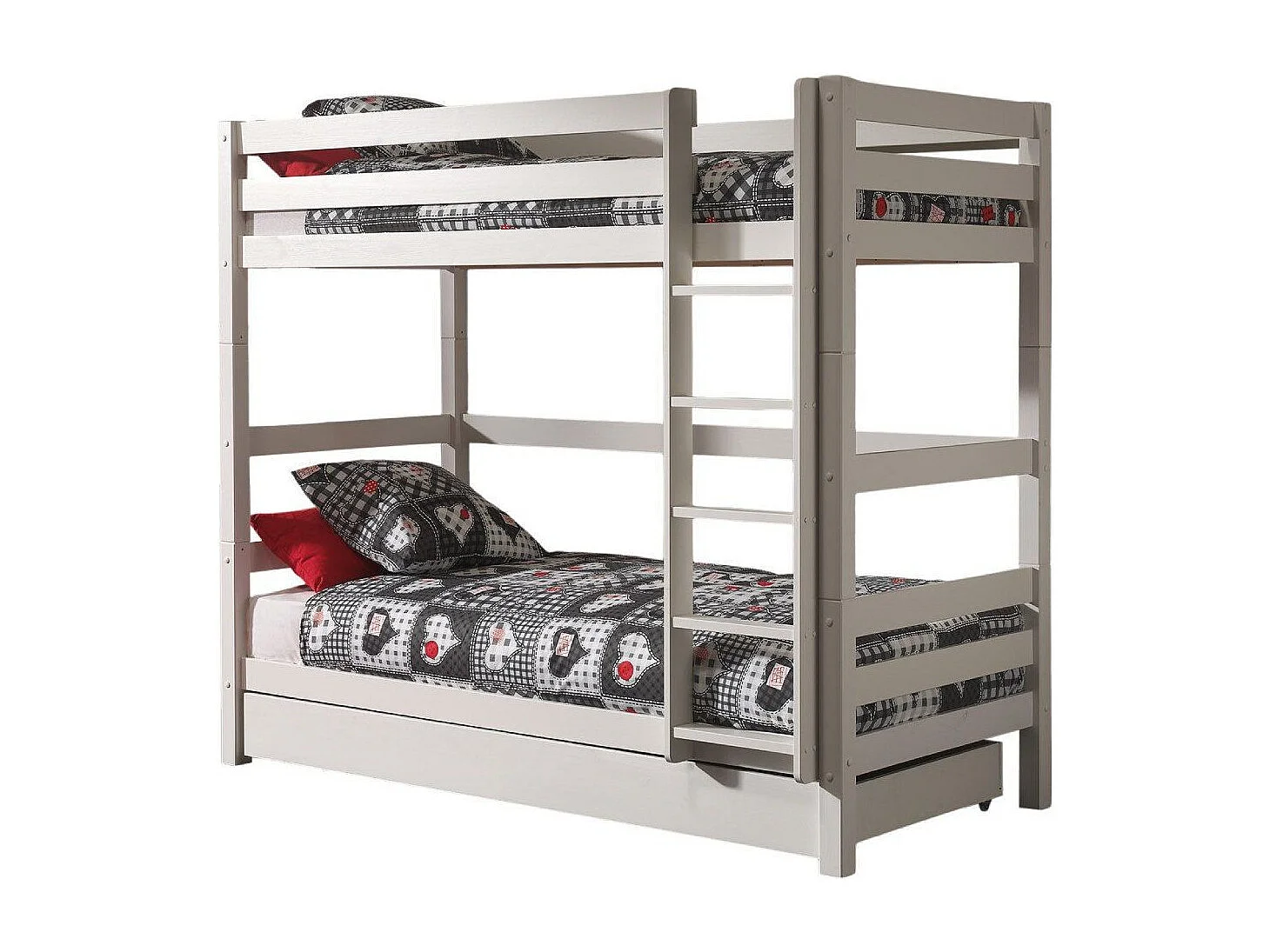 Pack - Lit Superposé Enfant & Tiroir "Pino" Blanc