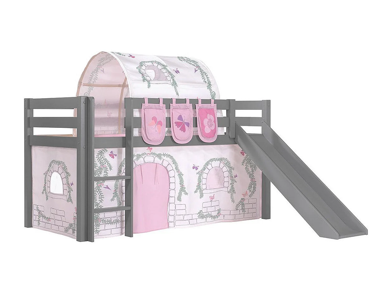 Pack - Lit Enfant, Tente, 3 Pochettes & Tunnel "Pino Birdy" Gris