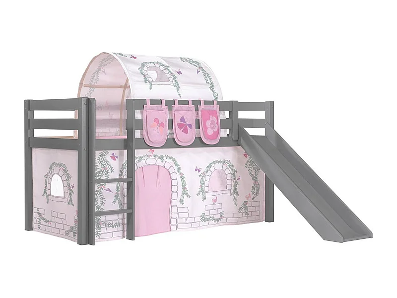 Pack - Lit Enfant, Tente, 3 Pochettes & Tunnel "Pino Birdy" Gris
