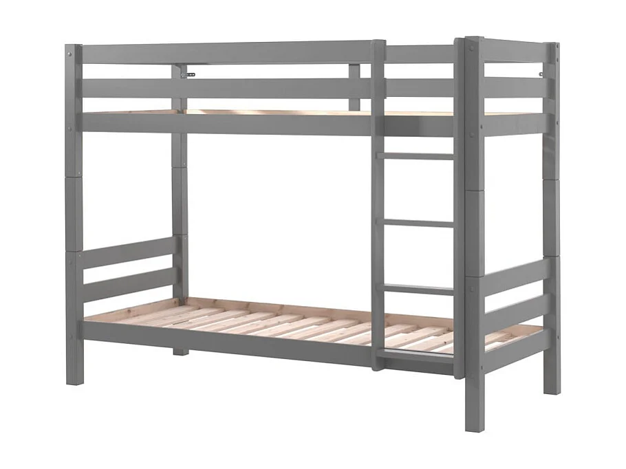 Pack - Lit Superposé Enfant & 2 Tiroirs "Pino II" Gris