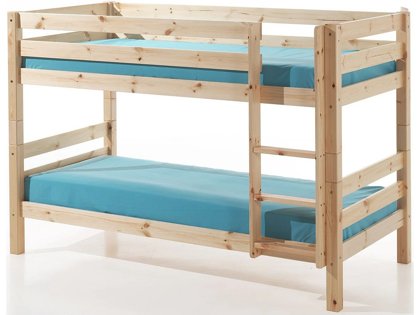 Lit Superposé & 2 Tiroirs de Lit Enfant "Pino" 90x200cm Naturel