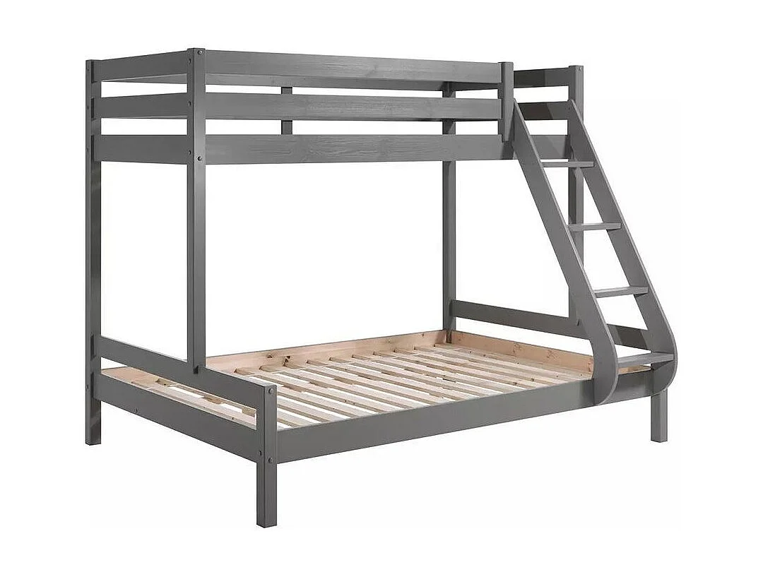 Stapelbed 90/140x200 cm massief grenen grijs Pino