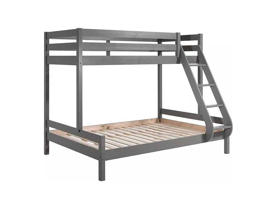 Lit superposé 90-140x200 pin massif gris Pino