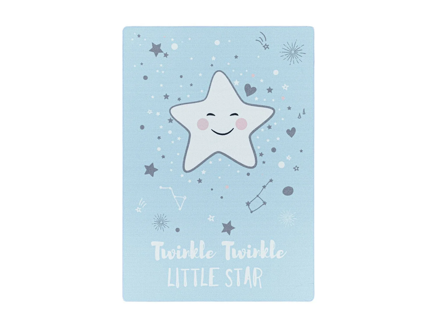 Tapis enfant 160x230 Lavable 30° TWINKLE bleu et crème