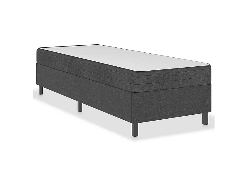 Ensemble matelas et sommier tapissier Gris foncé Tissu 100x200