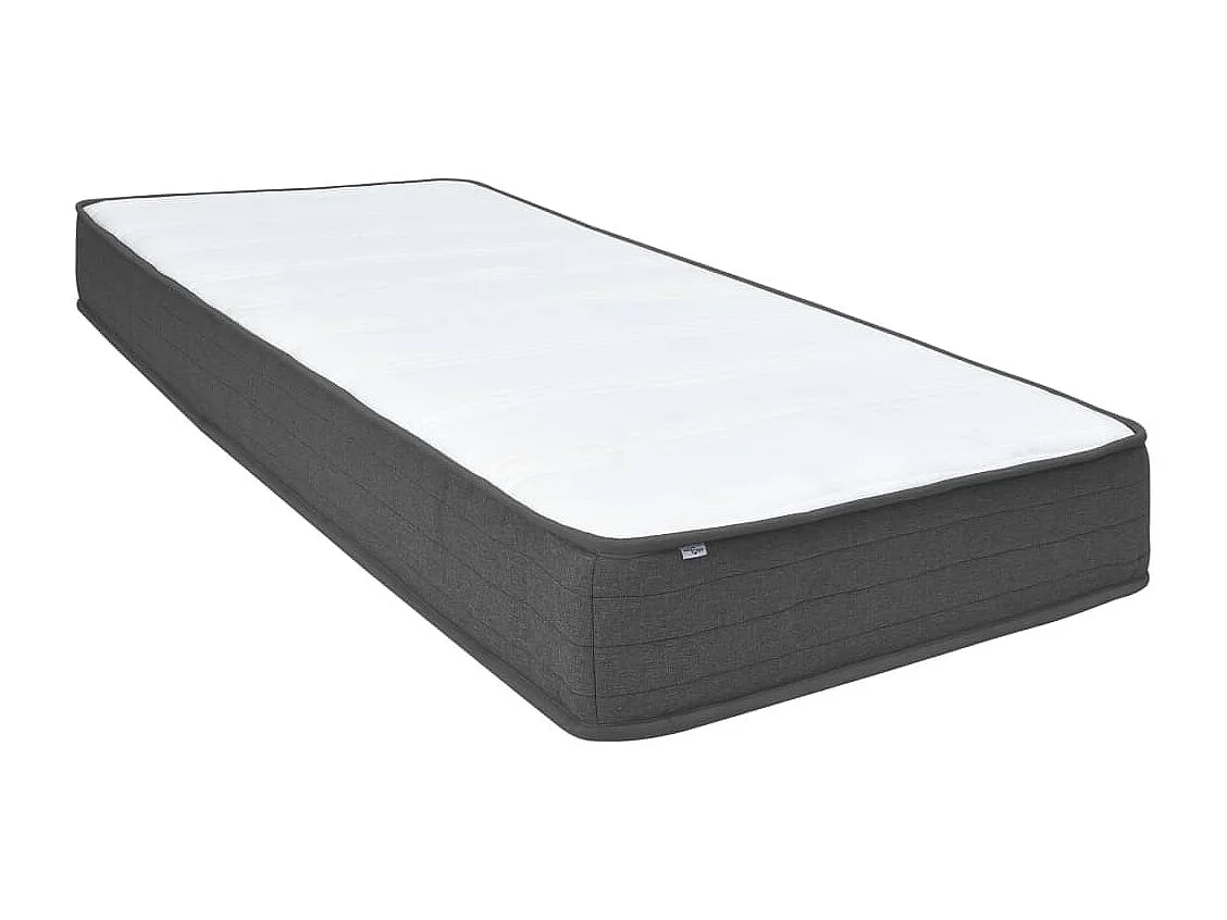 Ensemble matelas et sommier tapissier Gris foncé Tissu 100x200 2