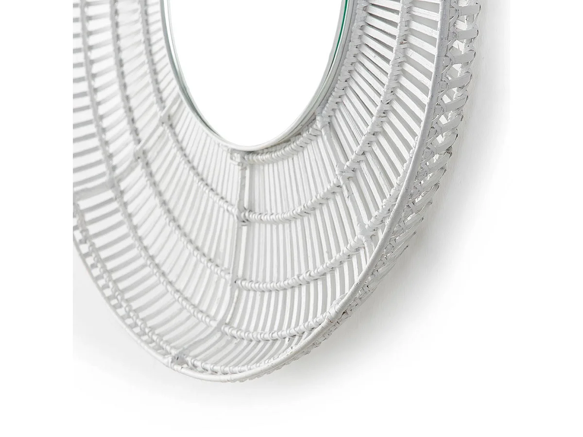 Miroir mural rond osier blanc Gaell D 90cm