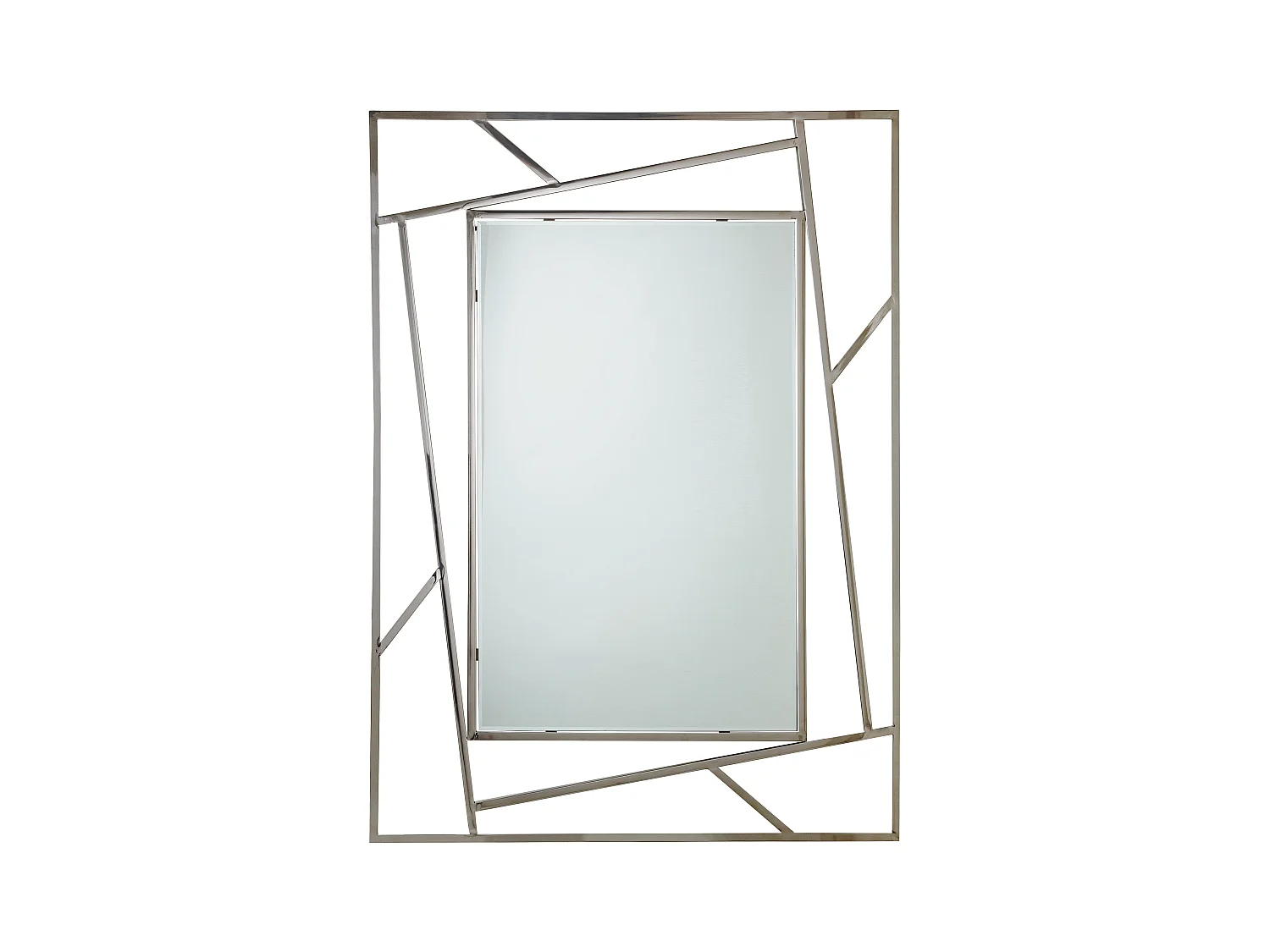 Miroir rectangulaire en acier inoxydable argent Rani L 90cm