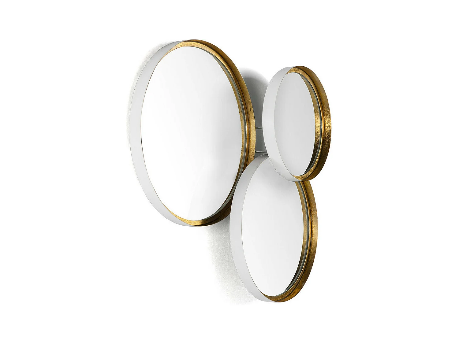Miroir mural métal blanc et doré Alma