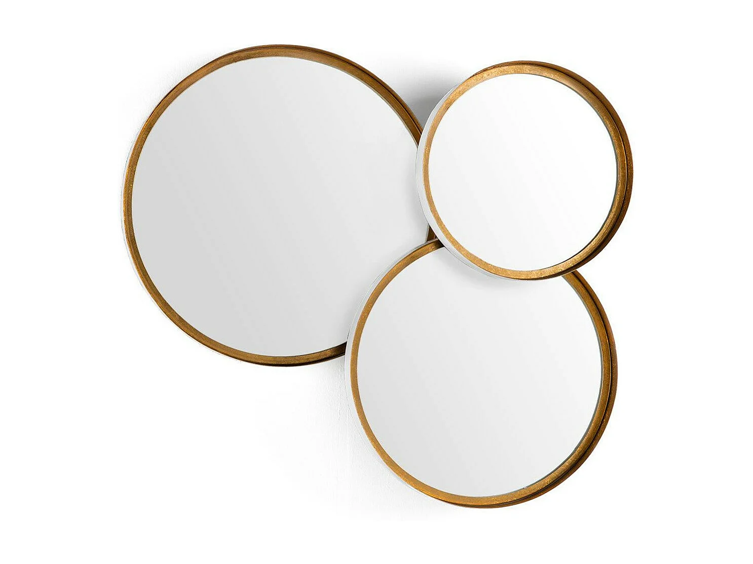 Miroir mural métal blanc et doré Alma