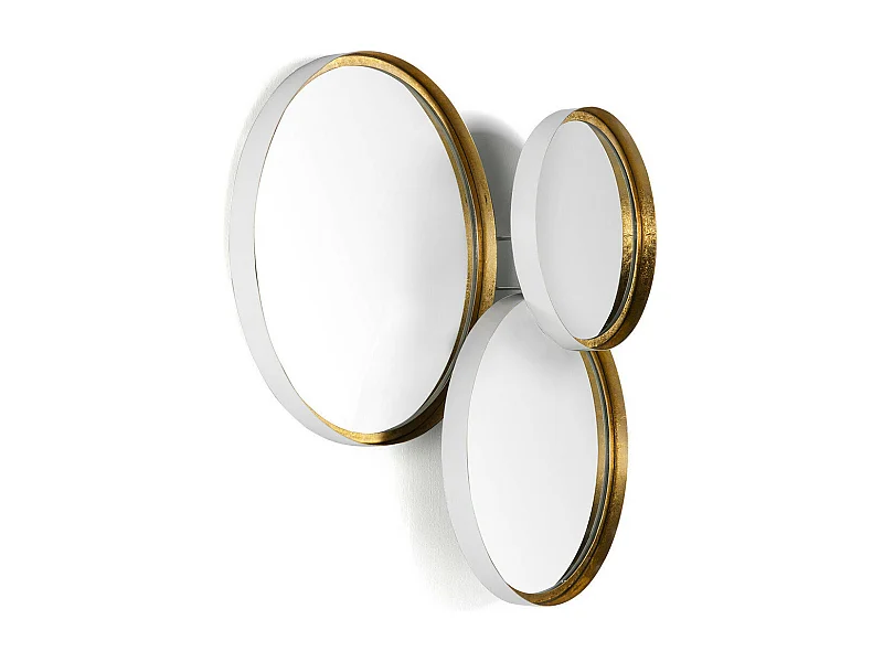 Alma wandspiegel van wit en goudkleurig metaal