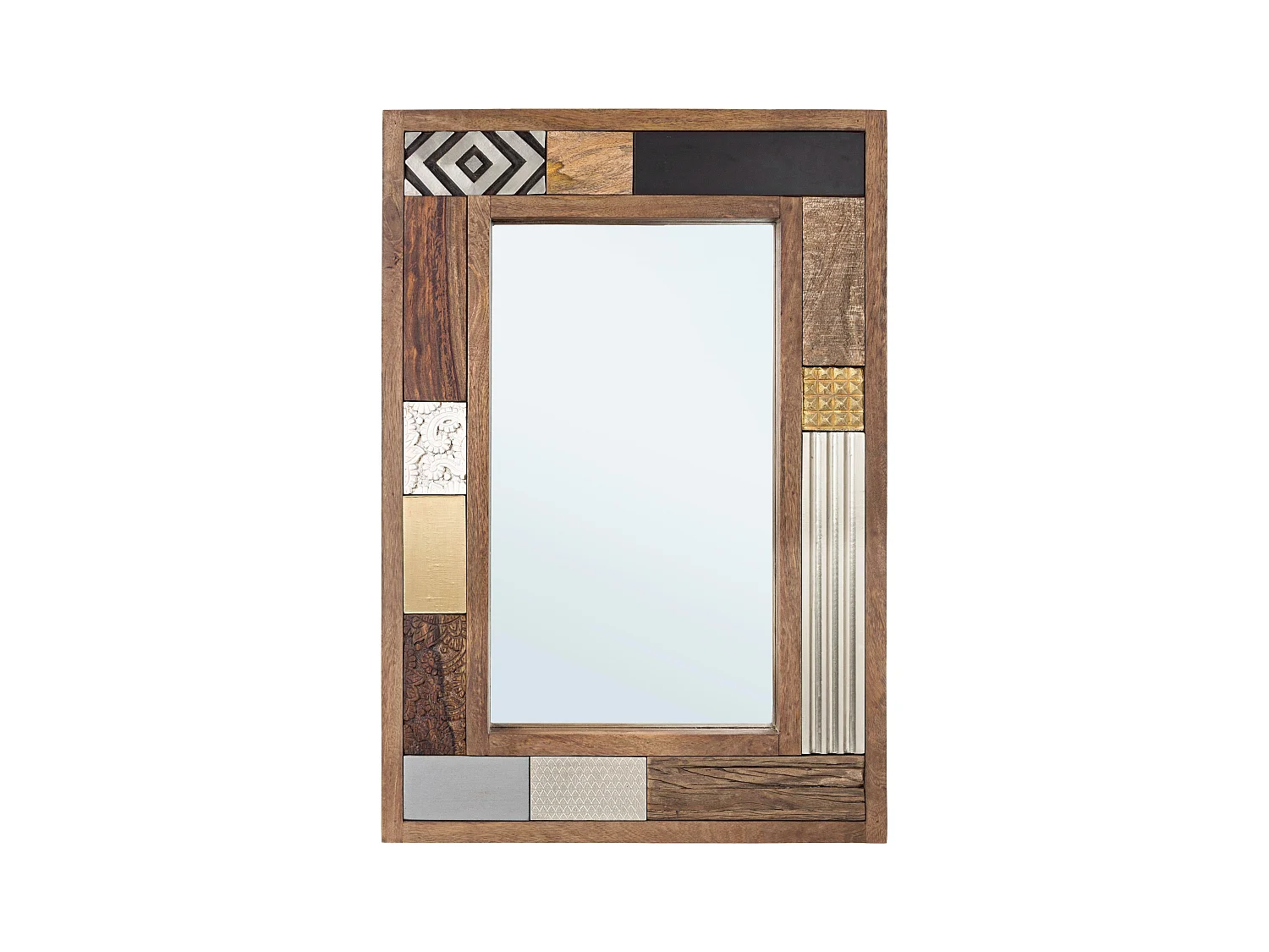 Miroir en bois recyclé multicolore Doki 100cm