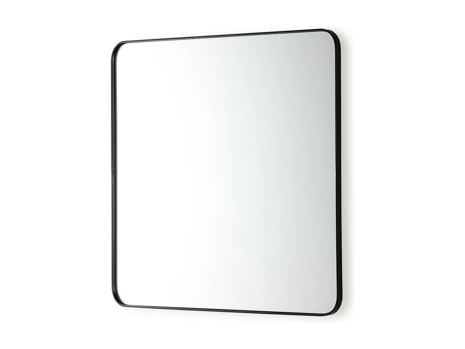 Espejo de pared cuadrado de metal negro Ola