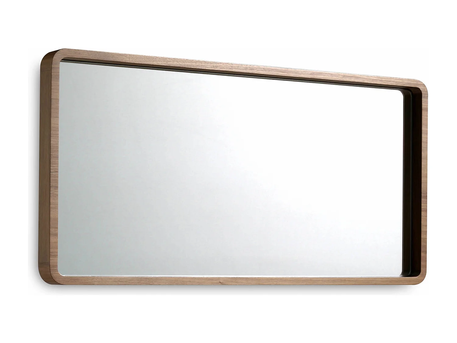 Miroir mural bois plaqué noyer Hena 100cm