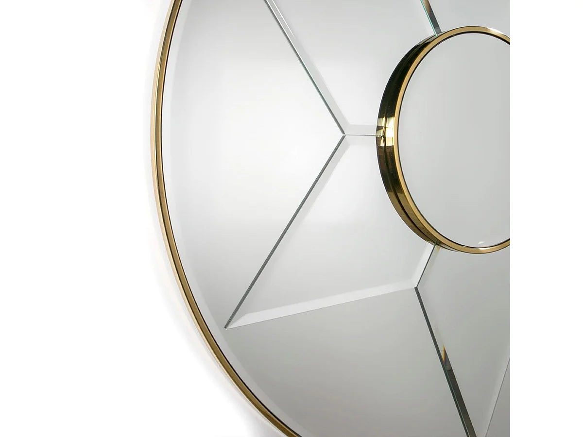 Miroir mural ronde métal doré Alma D 120cm