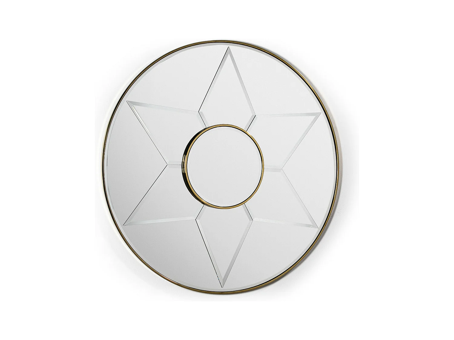 Miroir mural ronde métal doré Alma D 120cm