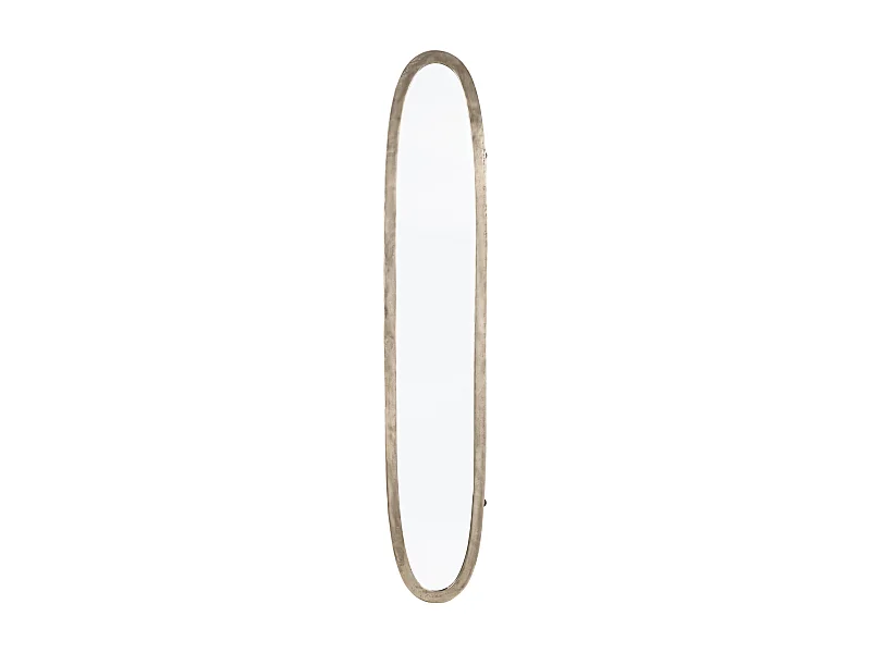 Miroir ovale en aluminium bronze clair Amina