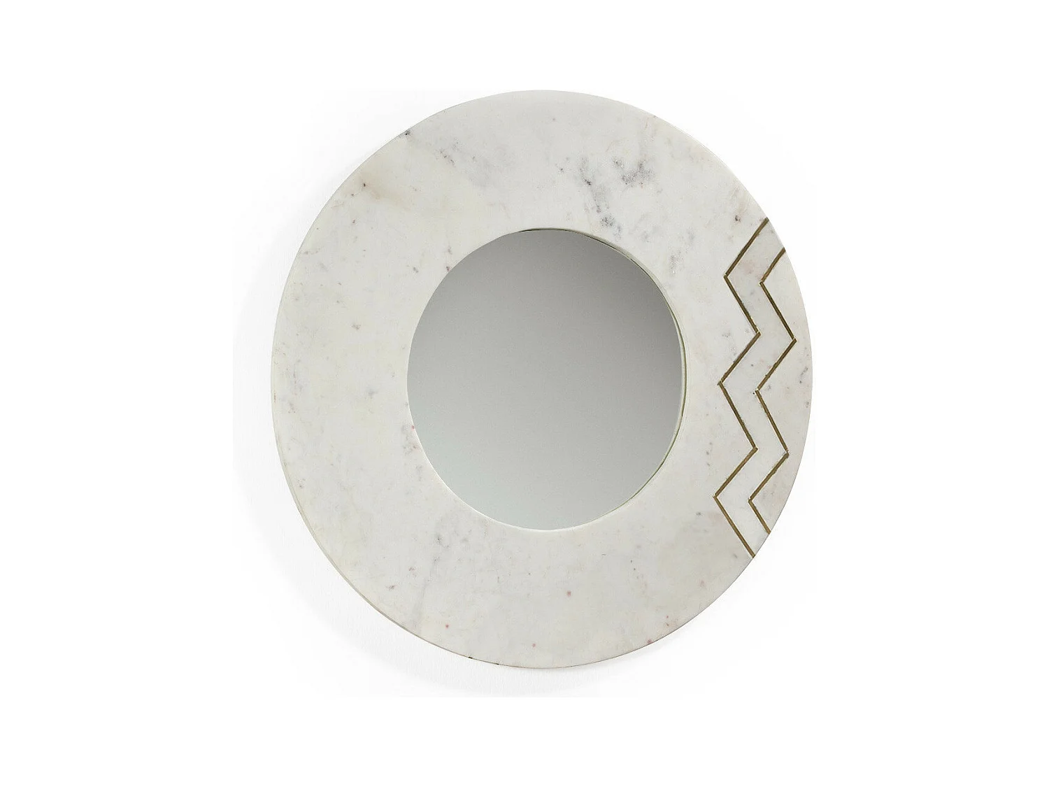 Miroir mural rond marbre blanc Sami
