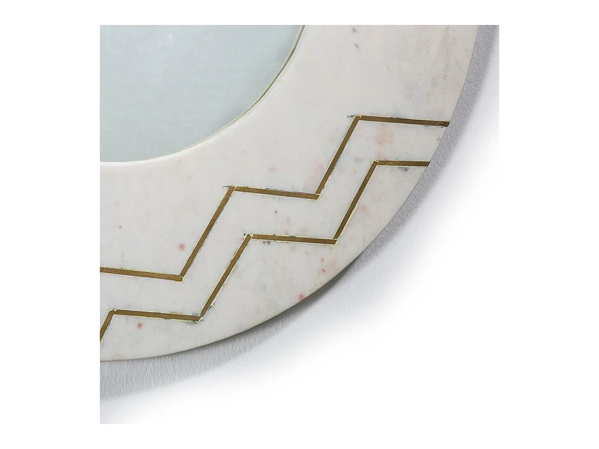Miroir mural rond marbre blanc Sami