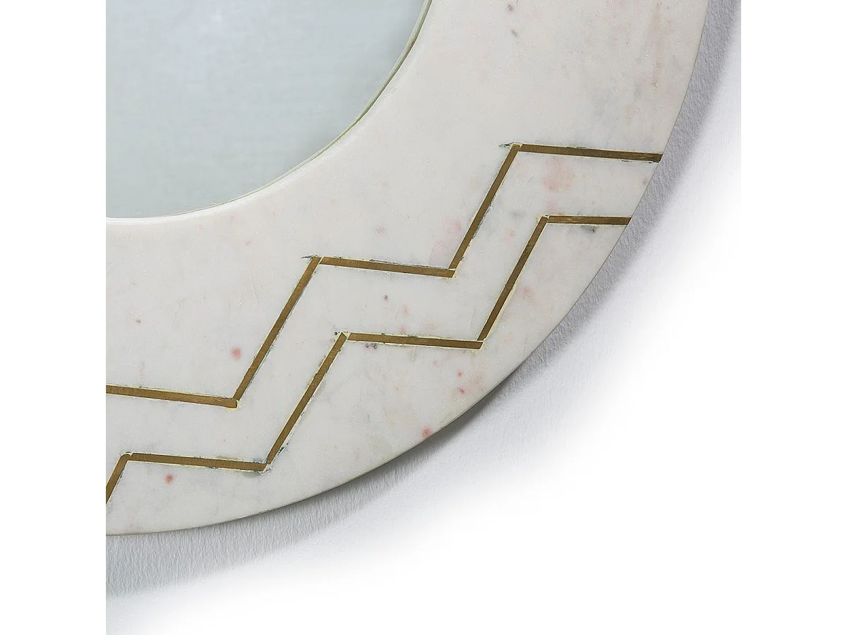 Miroir mural rond marbre blanc Sami