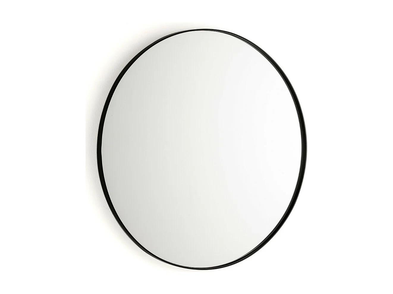 Miroir mural rond métal noir Ola