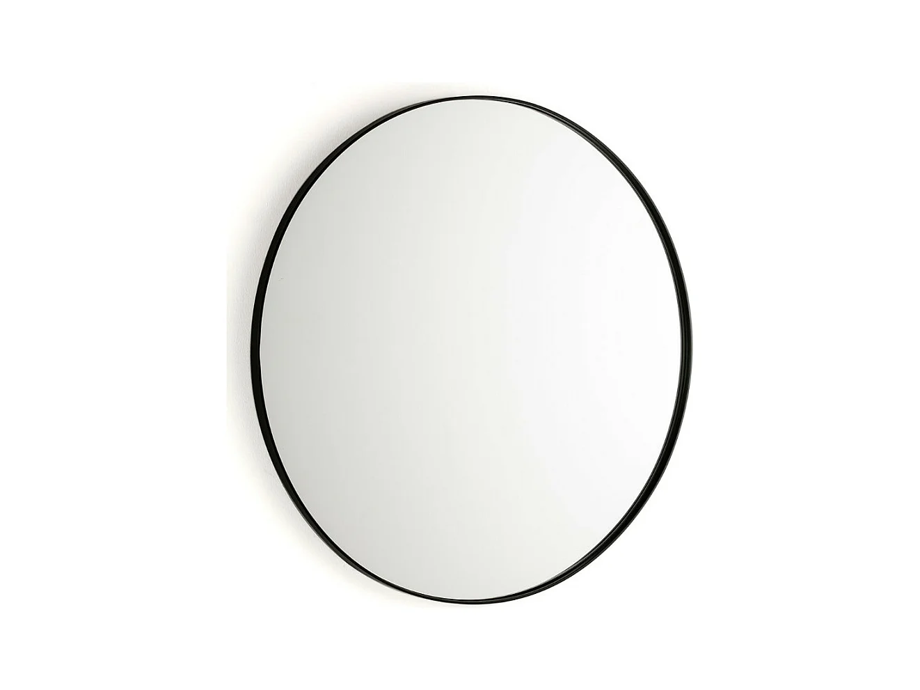 Miroir mural rond métal noir Ola