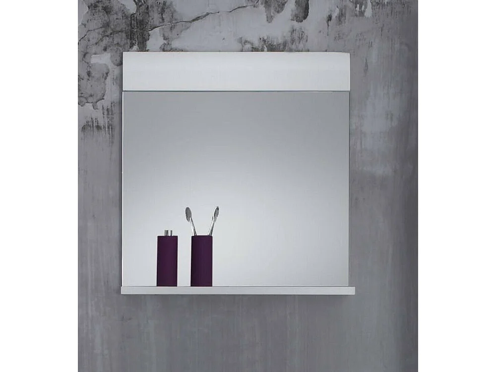 Miroir mural avec étagère mélaminé blanc Lentz