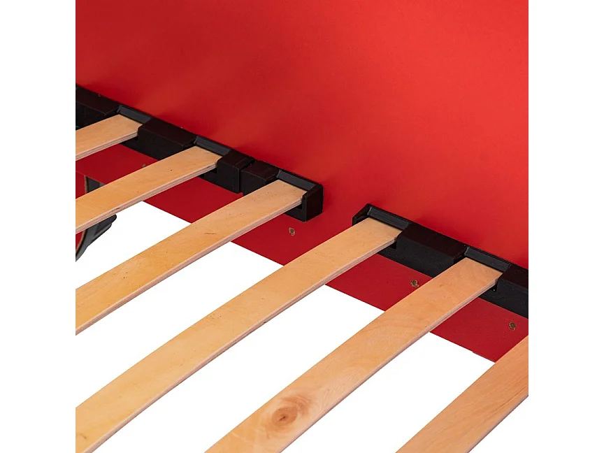 Lit enfant jeep rouge tout terrain avec phares