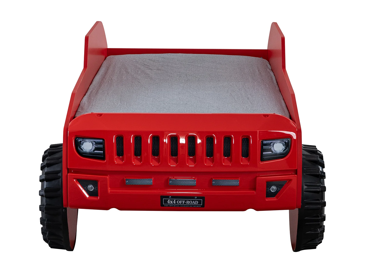 Lit enfant jeep rouge tout terrain avec phares