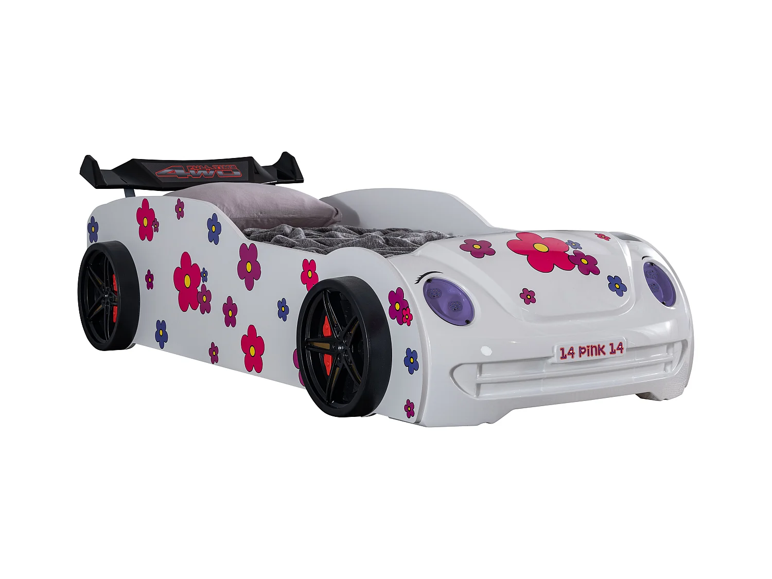 Lit voiture pétales de fleurs 90x190