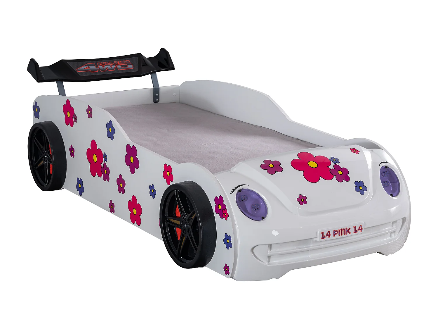 Lit voiture pétales de fleurs 90x190