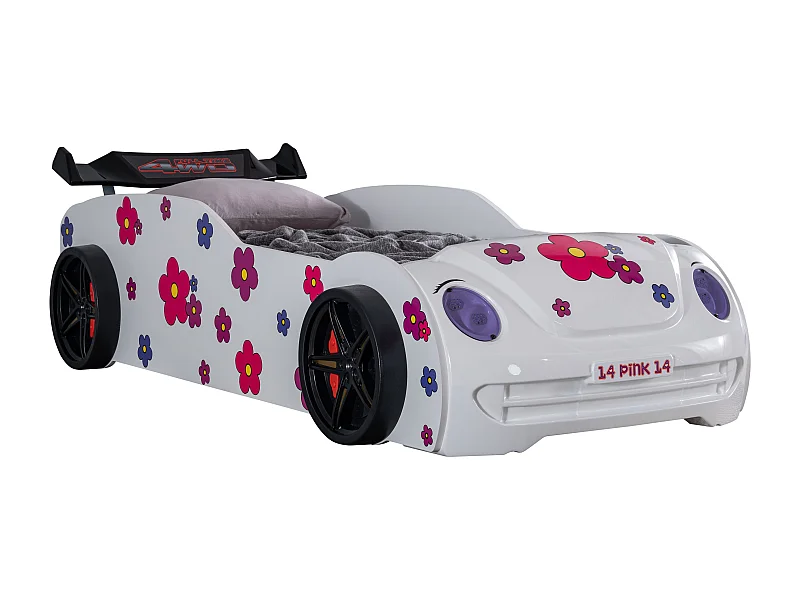 Lit voiture pétales de fleurs 90x190