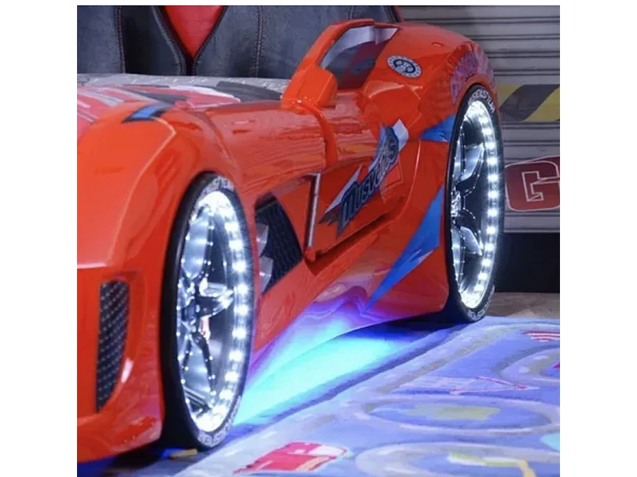 Lit voiture coccinelle a Led et effets sonores 90x190