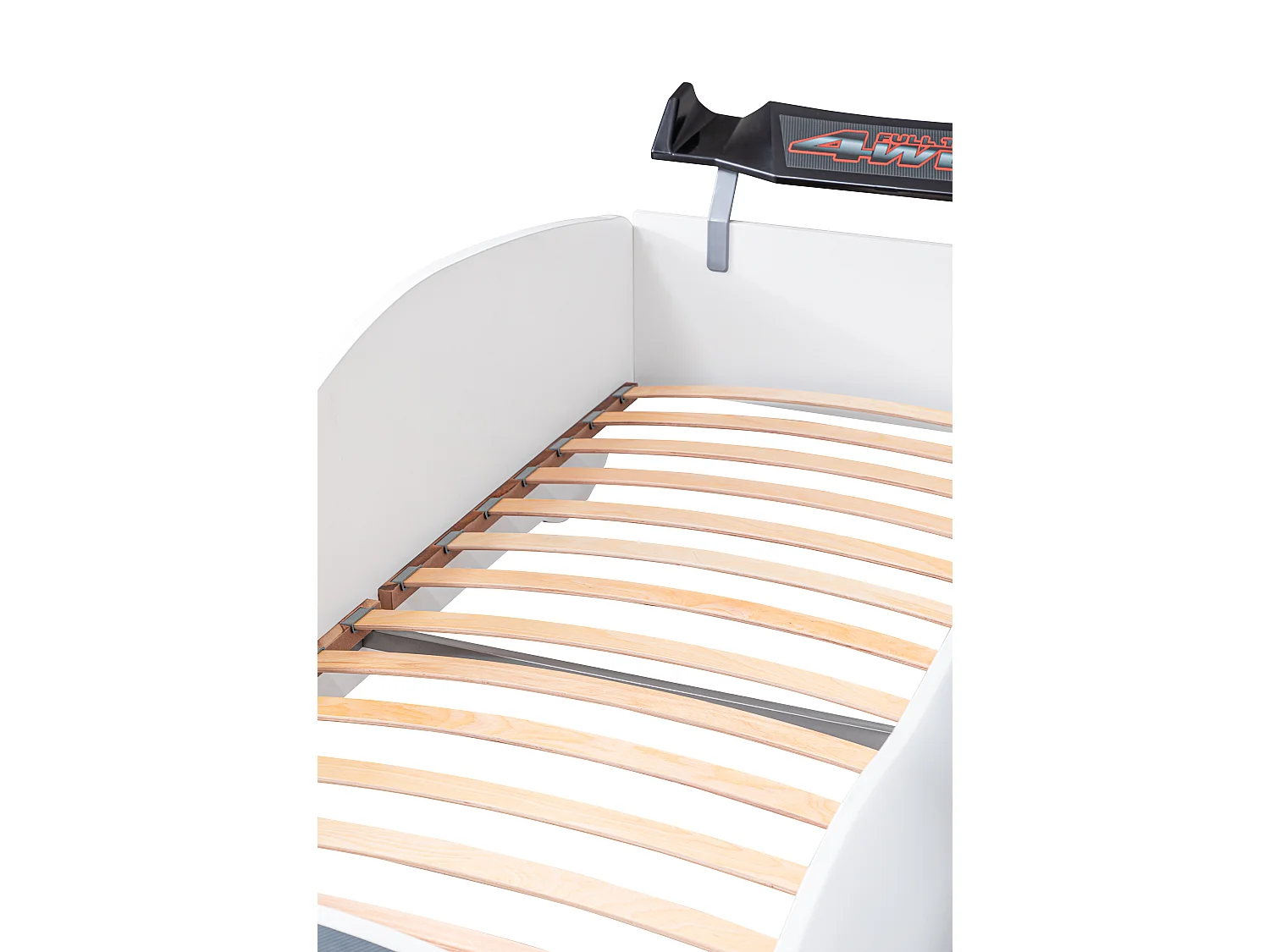 Raceautobed MUSTANG met LED-koplampen – 90 x 190 cm-Kleur Wit