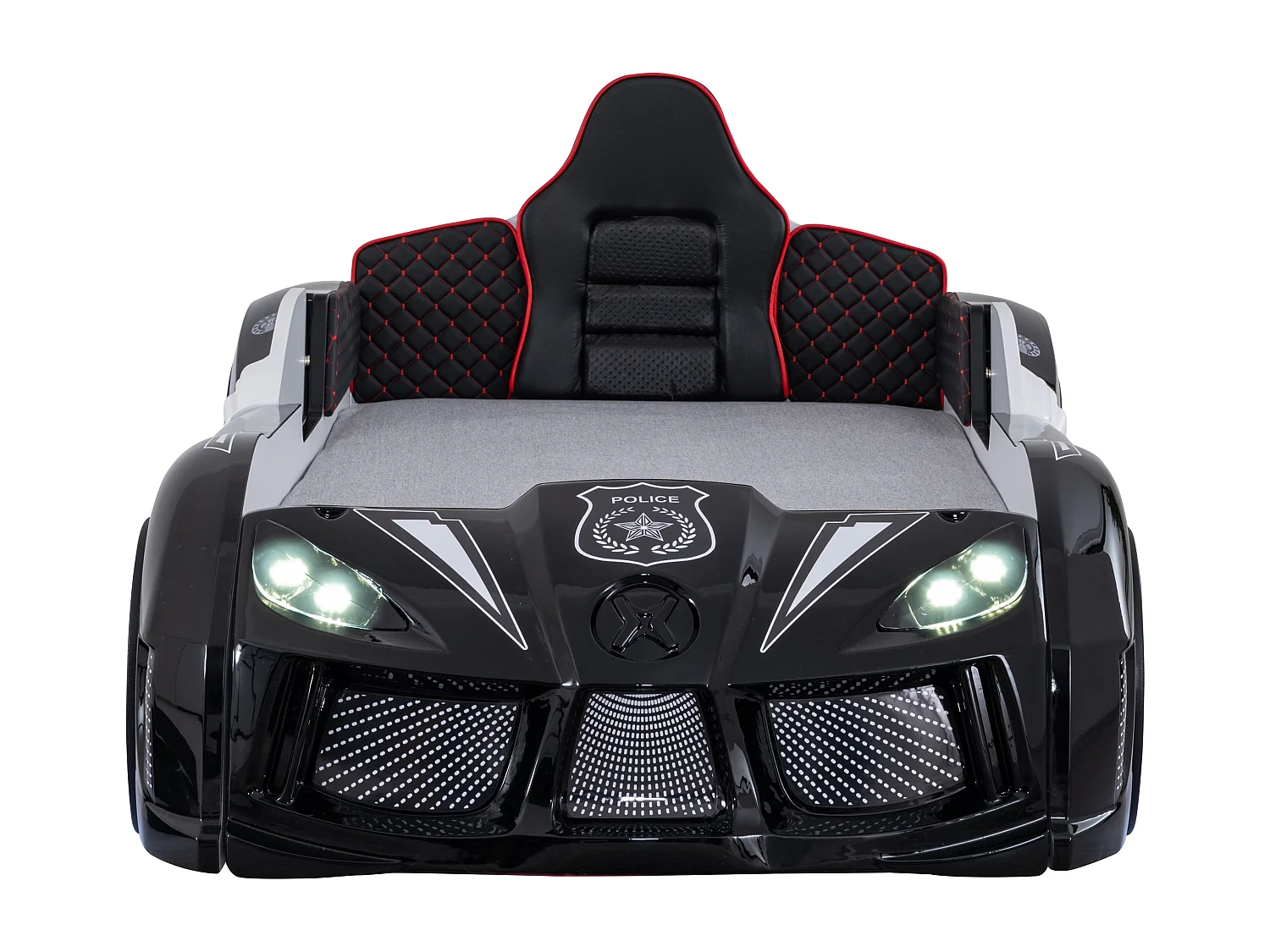 Speed ​​zwart politieauto kinderbed 90x190 cm