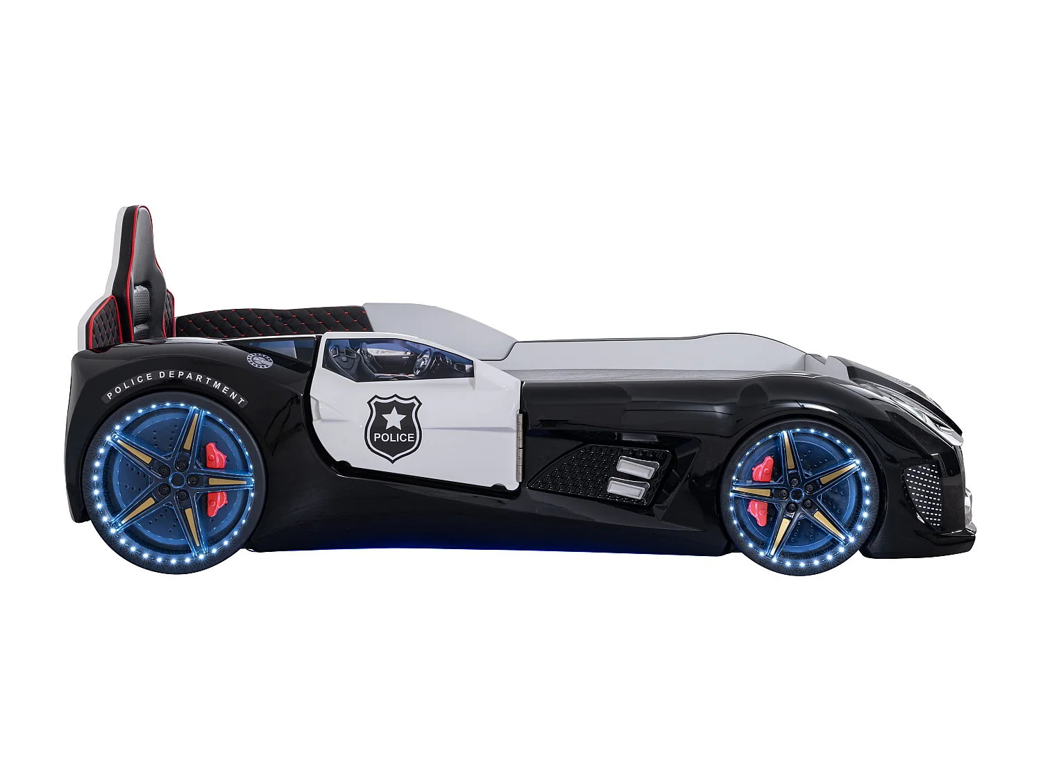 Lit enfant voiture de police noir Speed 90x190