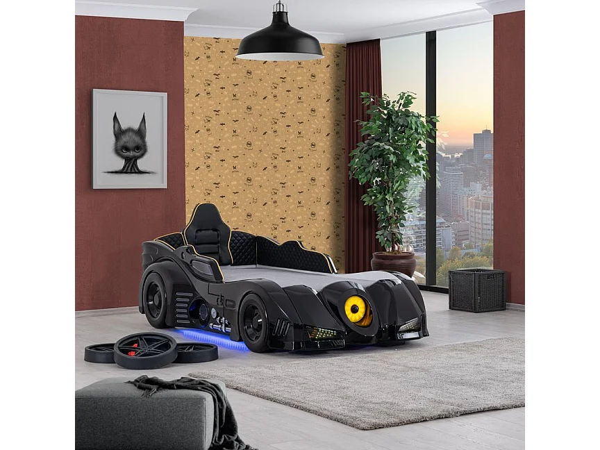 Lit enfant voiture Bat mobile 90x190