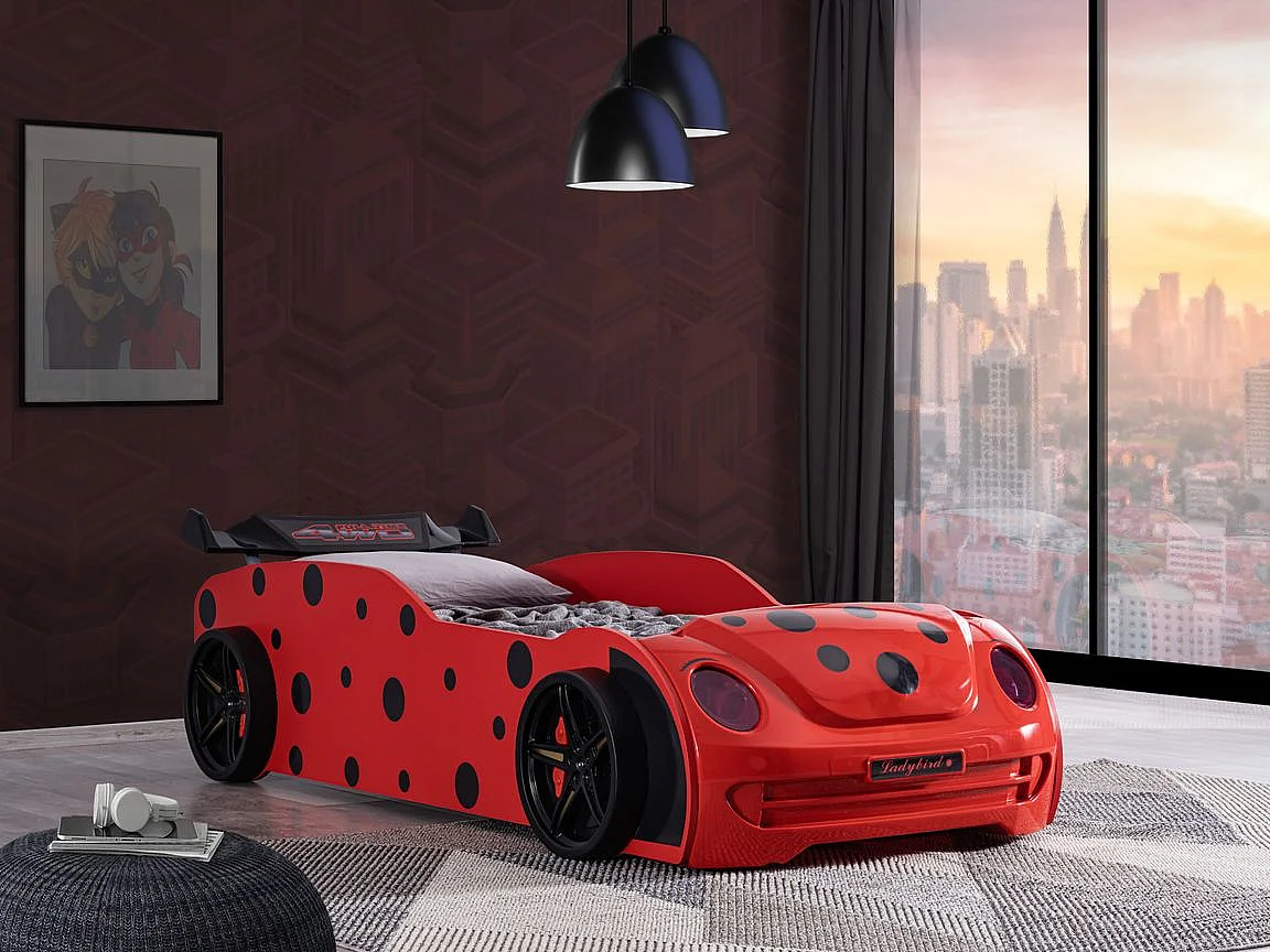 Lit voiture coccinelle 90x190