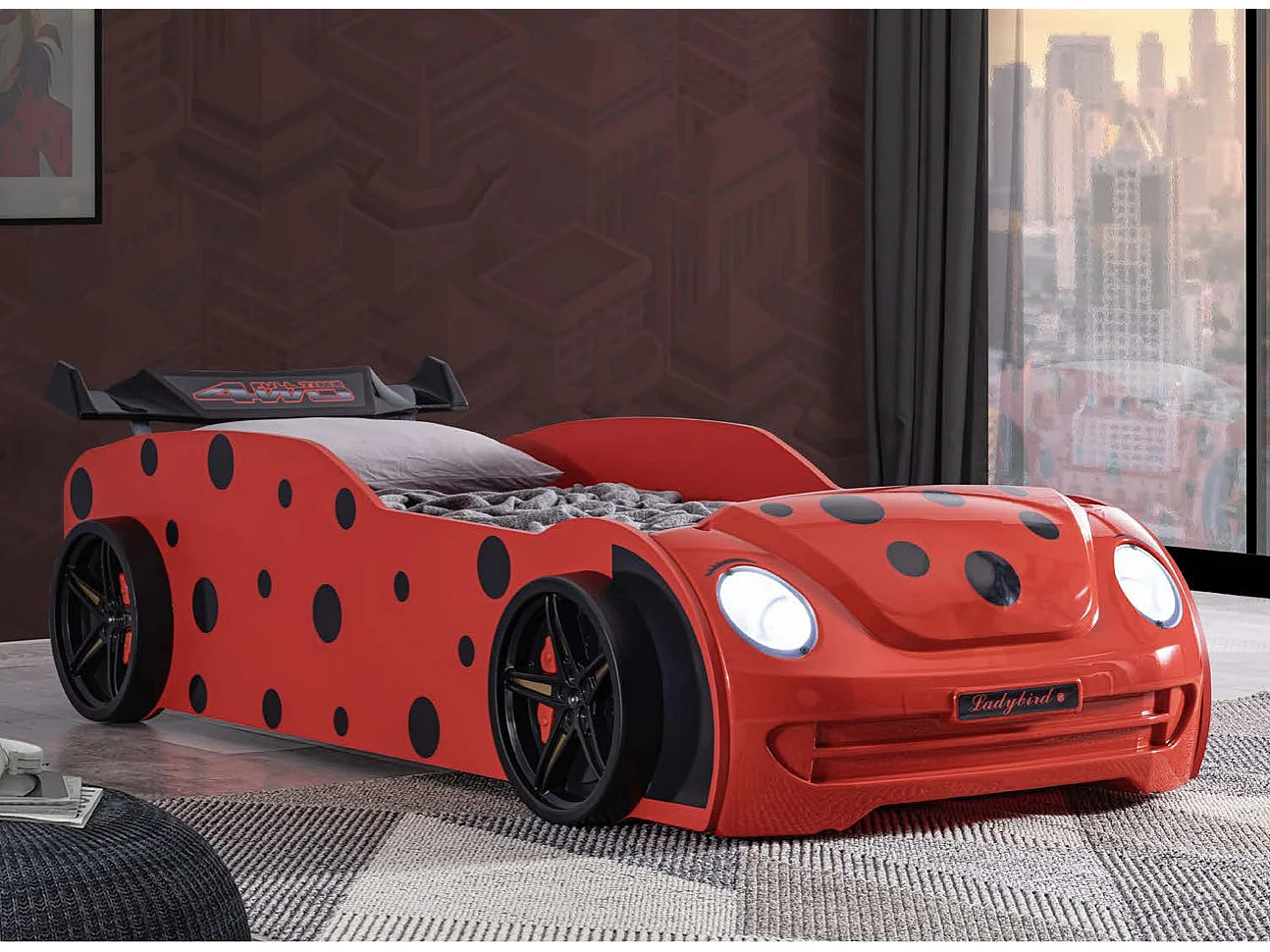 Lit voiture coccinelle 90x190
