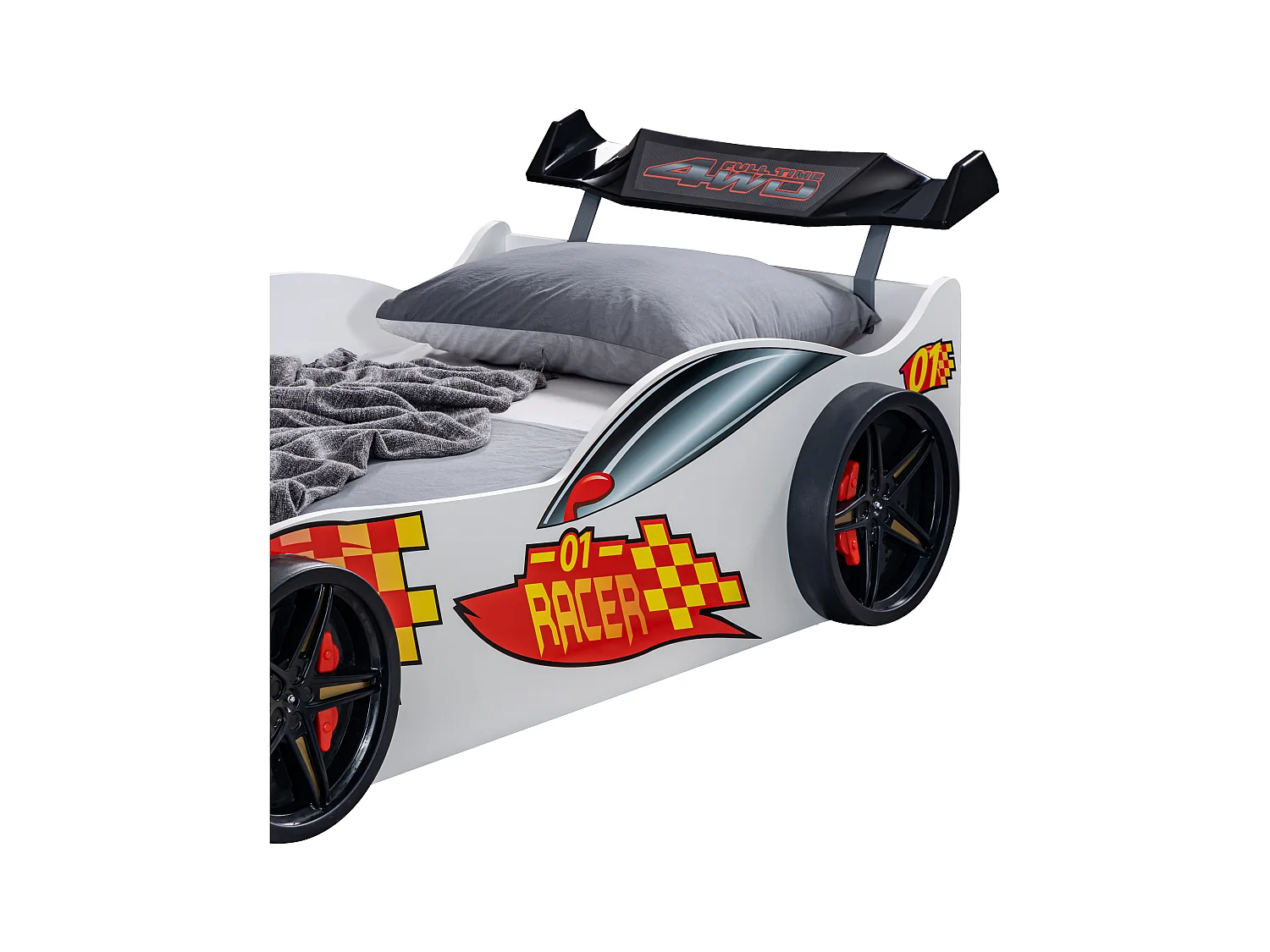 Racer wit sportwagenbed 90x190 cm