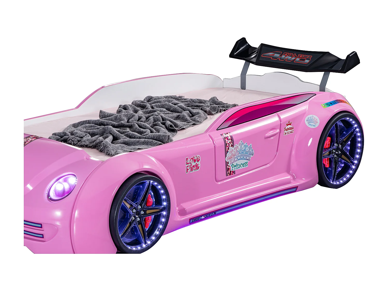 Pink Lover autobed ​​met LED en geluidseffecten 90x190 cm