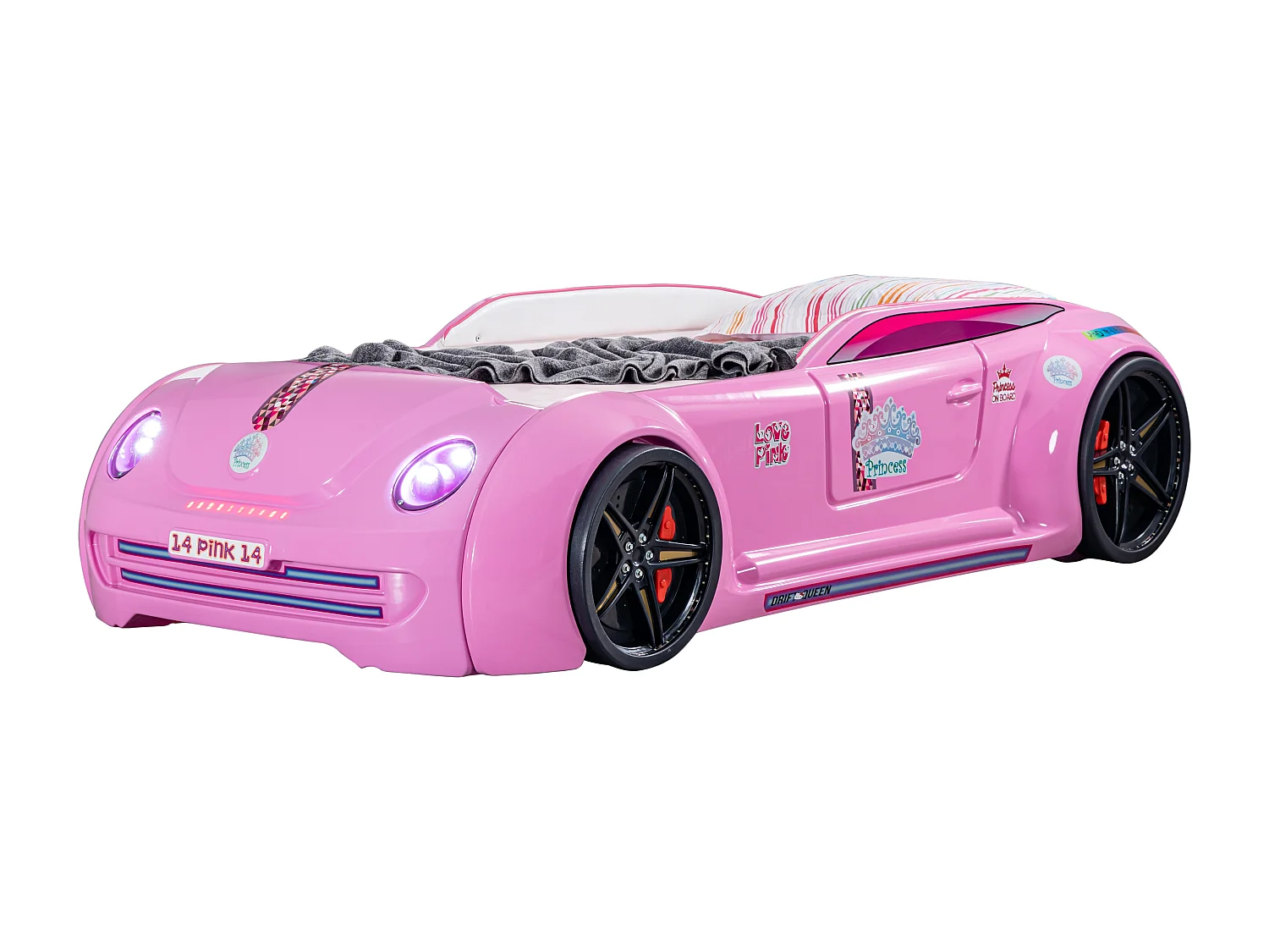 Pink Lover autobed ​​met LED en geluidseffecten 90x190 cm