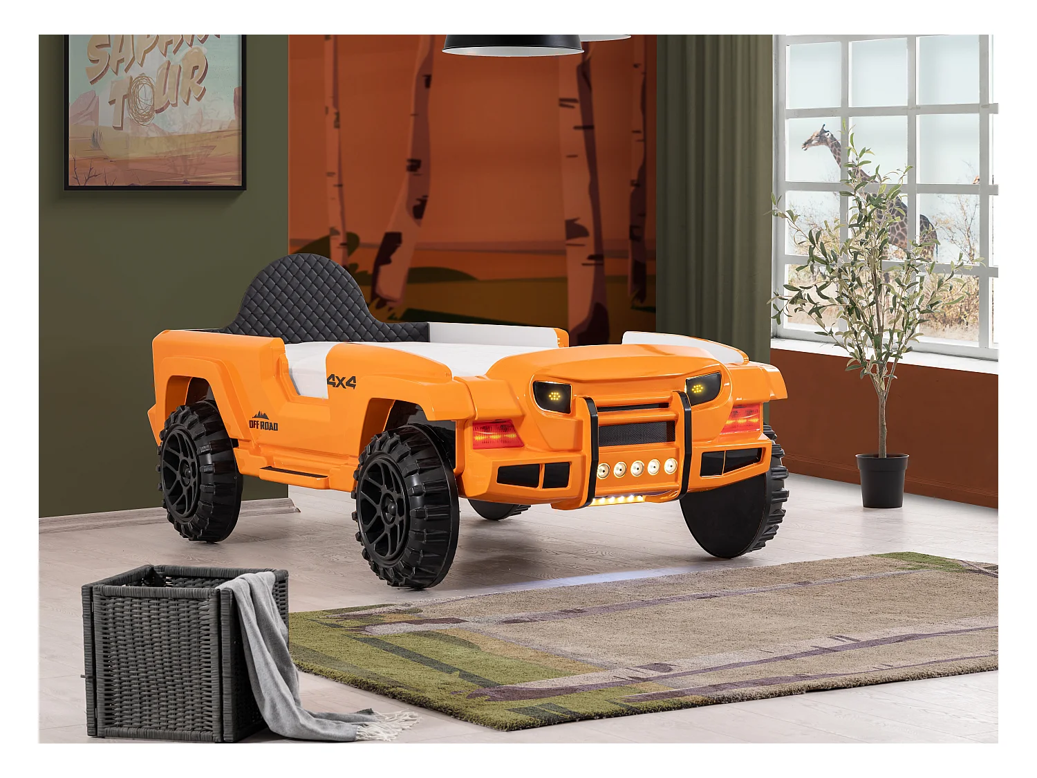 Lit enfant jeep orange