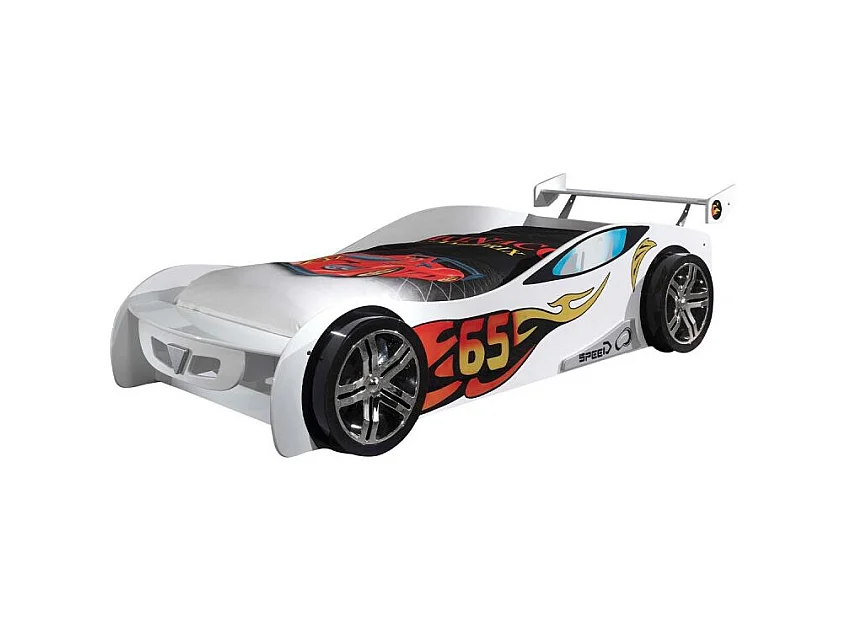 Raceautobed ​​90x200 cm wit hout Lemans-Model Zonder LED