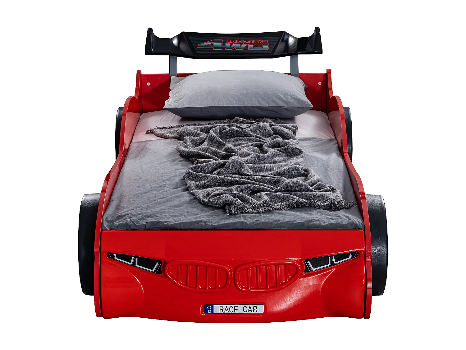 Lit voiture de sport rouge Racer 90x190