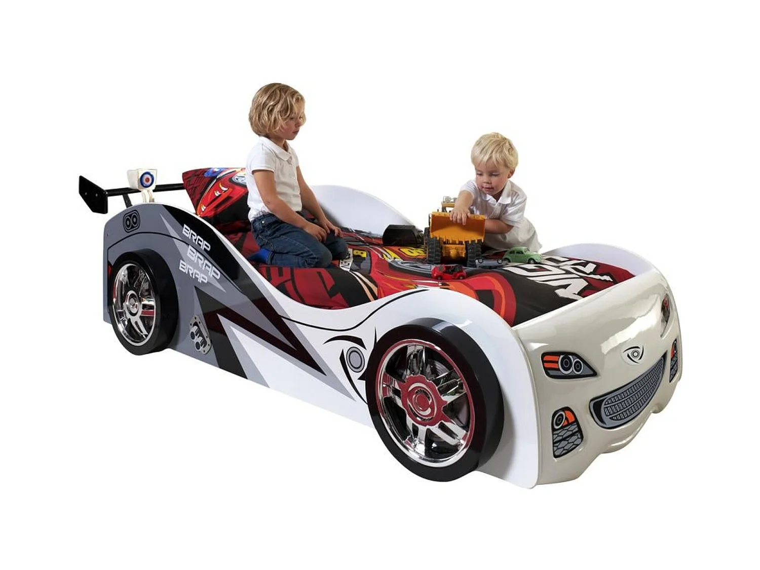 Raceautobed ​​90x200 cm wit hout Rapido-Model Zonder LED