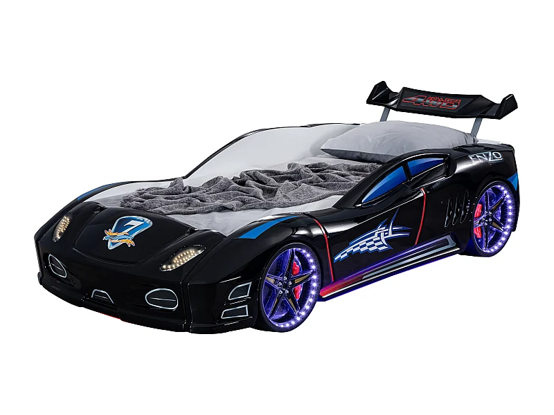 Lit voiture turbo V7 noir à Led