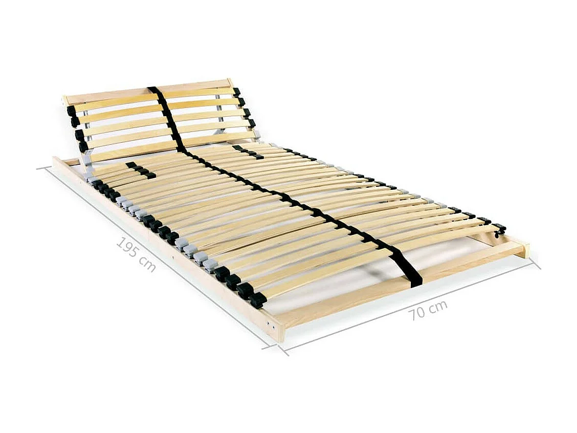 Sommier à lattes avec 28 lattes 7 zones 70x200