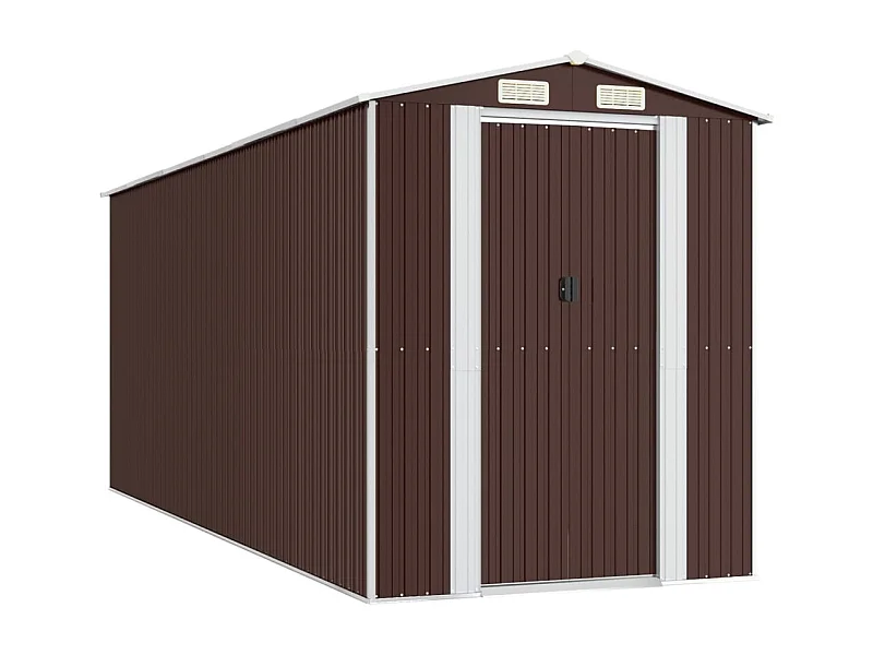 Abri de jardin Marron foncé 192x523x223 Acier galvanisé